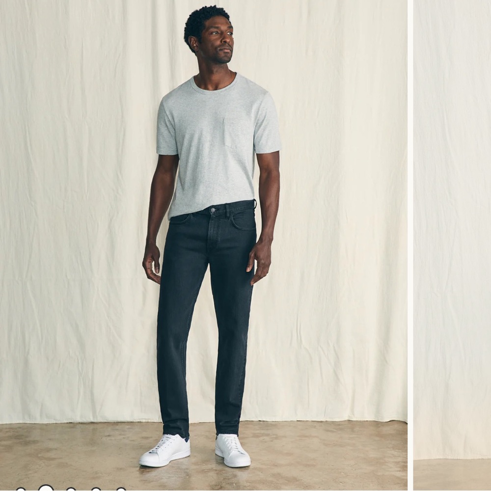 Faherty Organic Cotton Slim Straight Denim Jeans Pants